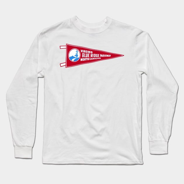 Blue Ridge Parkway Pennant Long Sleeve T-Shirt by zsonn